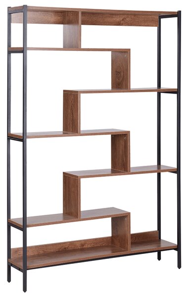 Regál se 6 policemi DAVEN 180 cm Hnědá