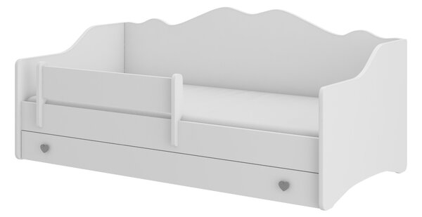 ADRK Postel EMKA Gray, White, CH-Emk-EMMAWHITE-SZ-1680-UCHWYTGray-E076, 160x80 cm s matrací, bílá