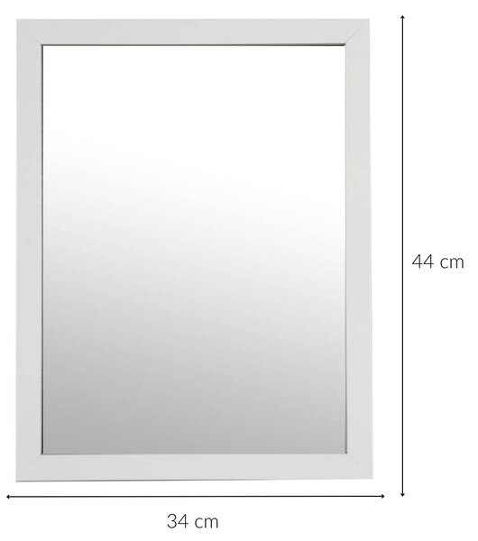 Obdélníkové koupelnové zrcadlo Basic, 34 x 44 cm, bílý