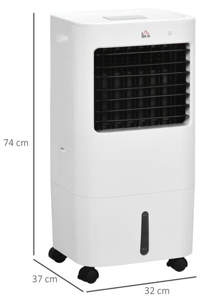 HOMCOM 3 v 1 Mobilní Klimatizace s Humidifikací a Chlazením Vody 15L, 60° Oscilující Klimatizační Jednotka 65W s Časovačem na 8h, Dálkovým Ovládáním