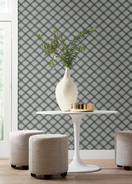 Modrá geometrická 3D vliesová tapeta na zeď, EV3969, Candice Olson Casual Elegance, York
