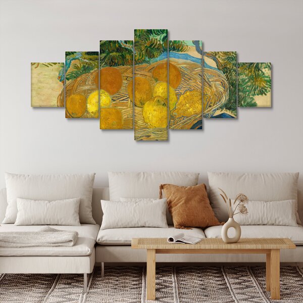 Obraz - Vincent van Gogh, Still Life of Oranges and Lemons with Blue Gloves, reprodukce (210x100 cm)