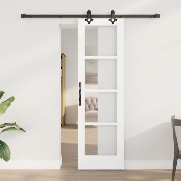 Posuvné dveře ORKDAL 61 x 198,5 cm Masivní borové dřevo a sklo 3332154
