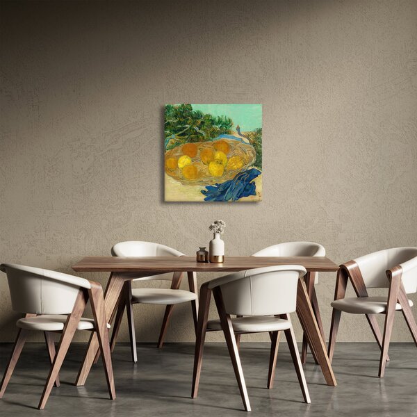 Obraz - Vincent van Gogh, Still Life of Oranges and Lemons with Blue Gloves, reprodukce (30x30 cm)
