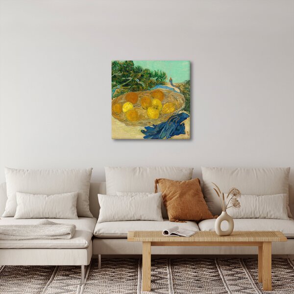 Obraz - Vincent van Gogh, Still Life of Oranges and Lemons with Blue Gloves, reprodukce (30x30 cm)