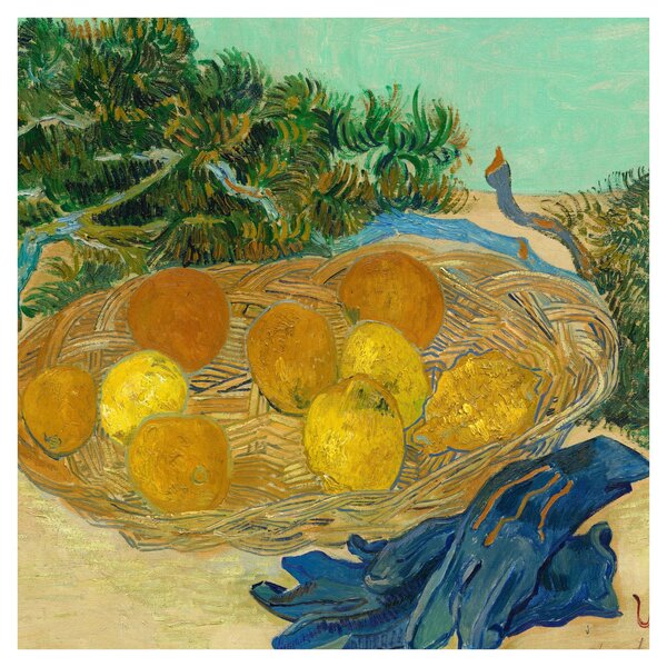 Obraz - Vincent van Gogh, Still Life of Oranges and Lemons with Blue Gloves, reprodukce (30x30 cm)