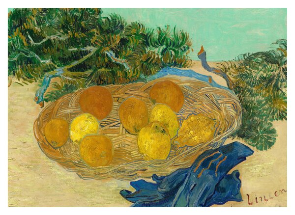 Obraz - Vincent van Gogh, Still Life of Oranges and Lemons with Blue Gloves, reprodukce (70x50 cm)