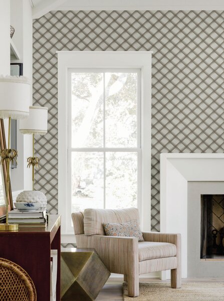 Hnědá geometrická 3D vliesová tapeta na zeď, EV3966, Candice Olson Casual Elegance, York