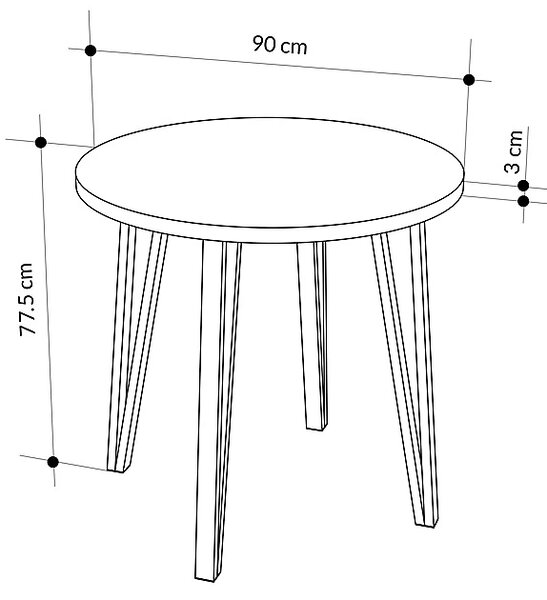 Kulatý jídelní stůl Houseland Xana 90 cm dub Castello medový