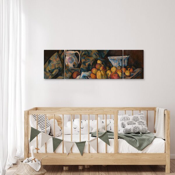 Obraz - Paul Cézanne, Still Life with Apples and Peaches, reprodukce (170x50 cm)