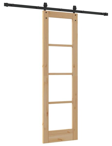 Posuvné dveře 61 x 198,5 cm Masivní borové dřevo a sklo 3332321