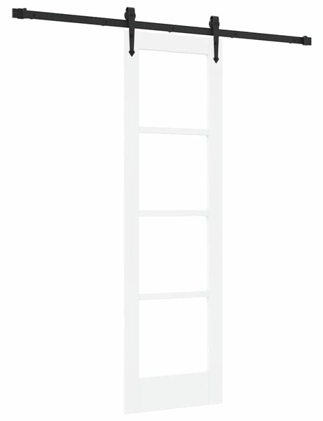 Posuvné dveře 61 x 198,5 cm Masivní borové dřevo a sklo Bílá 3332322