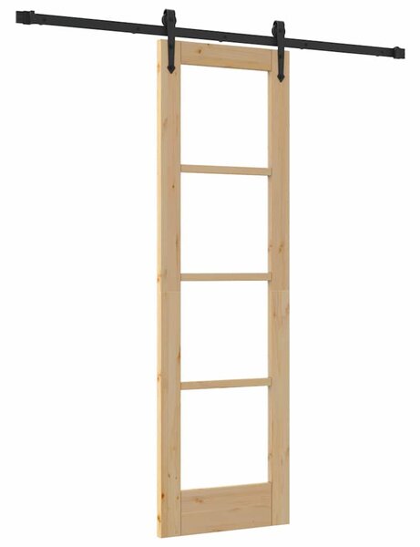 Posuvné dveře 61 x 198,5 cm Masivní borové dřevo a sklo 3332321