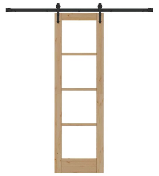 Posuvné dveře 61 x 198,5 cm Masivní borové dřevo a sklo 3332321
