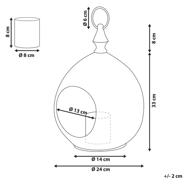 Lucerna LAESO Kov 33 cm Zlatá
