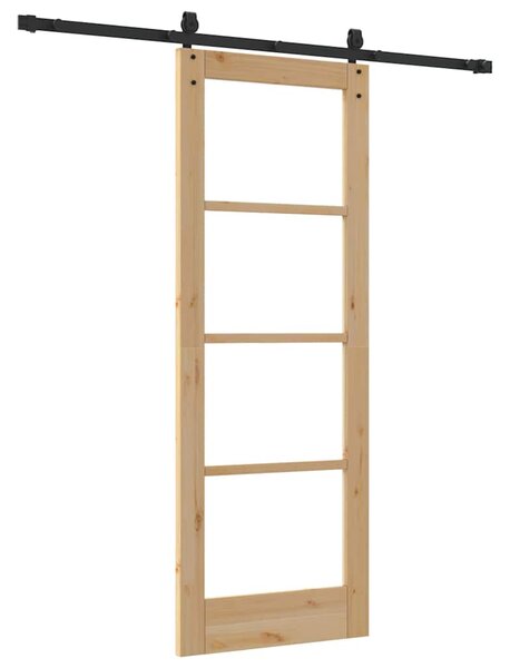 Posuvné dveře 73,5 x 198,5 cm Masivní borové dřevo a sklo 3332323