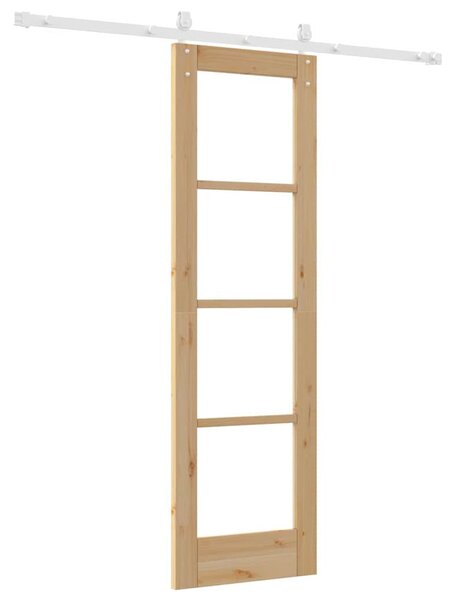 Posuvné dveře 61 x 198,5 cm Masivní borové dřevo a sklo 3332349