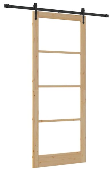 Posuvné dveře 93 x 232 cm Masivní borové dřevo a sklo Přírodní 3332347