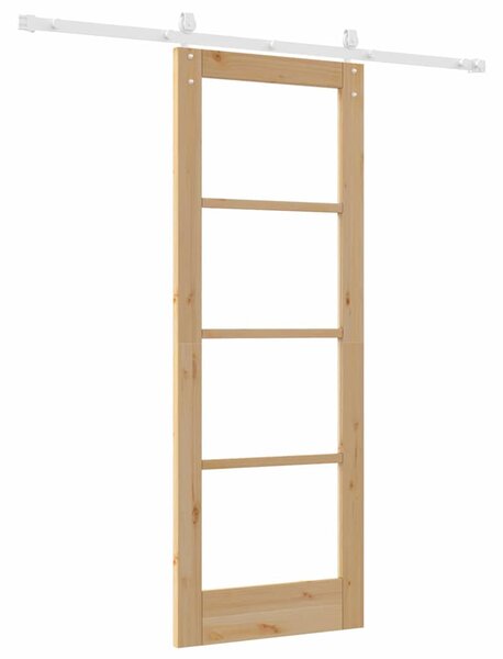 Posuvné dveře 73,5 x 198,5 cm Masivní borové dřevo a sklo 3332351