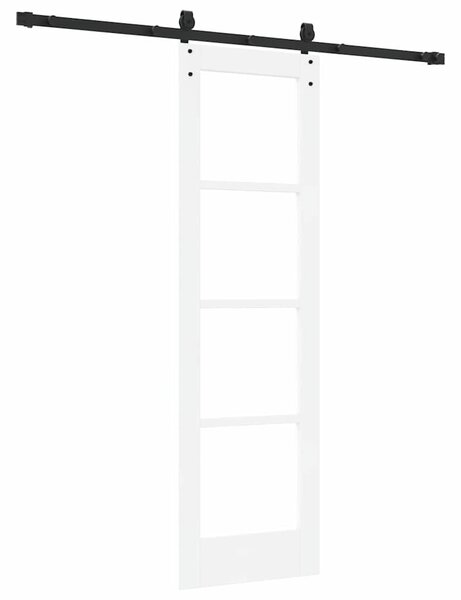 Posuvné dveře 61 x 198,5 cm Masivní borové dřevo a sklo Bílá 3332322