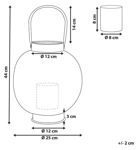 Lucerna LANTAU Kov 30 cm Zlatá
