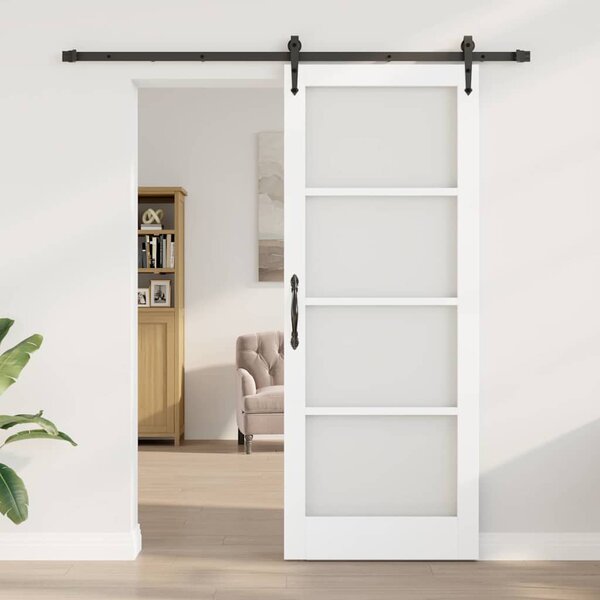 Posuvné dveře 83 x 211 cm Masivní borové dřevo a sklo 3332392
