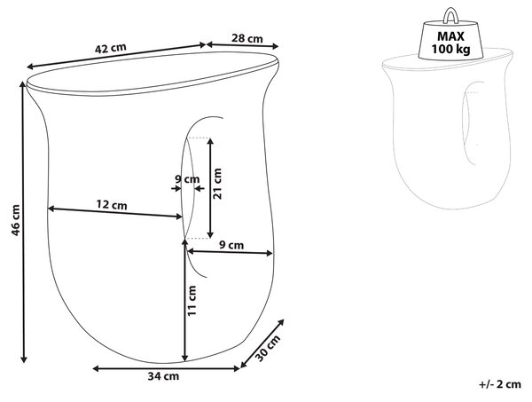 Odkládací stolek IDRO 42 cm 28 cm Oranžová