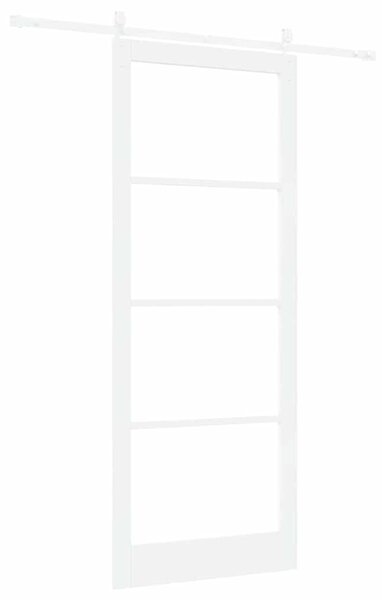 Posuvné dveře 93 x 232 cm Masivní borové dřevo a sklo Bílá 3332376