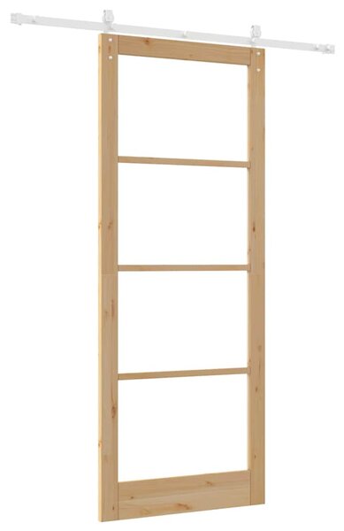 Posuvné dveře 93 x 232 cm Masivní borové dřevo a sklo Přírodní 3332375
