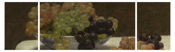 Obraz - Henri Fantin-Latour, Still Life with Grapes and a Carnation, reprodukce (170x50 cm)