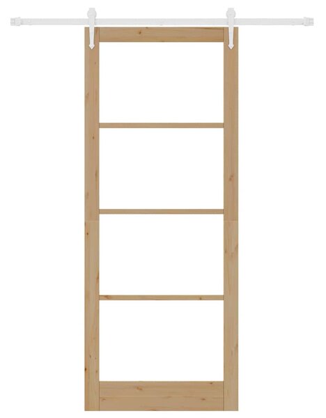 Posuvné dveře 93 x 232 cm Masivní borové dřevo a sklo Přírodní 3332375