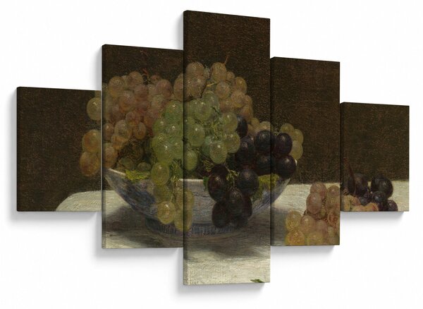 Obraz - Henri Fantin-Latour, Still Life with Grapes and a Carnation, reprodukce (125x70 cm)