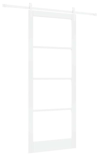 Posuvné dveře 93 x 232 cm Masivní borové dřevo a sklo Bílá 3332376