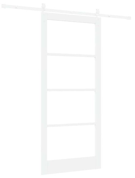 Posuvné dveře 93 x 211 cm Masivní borové dřevo a sklo Bílá 3332430