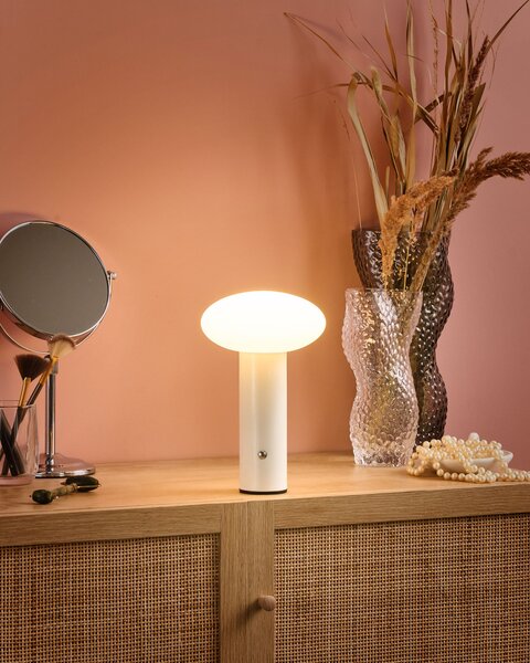 LED bezdrátová stolní lampa BUAYAN se stmívačem Kov Bílá