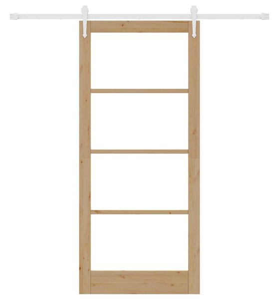 Posuvné dveře 93 x 211 cm Masivní borové dřevo a sklo Přírodní 3332429