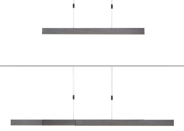 Paul Neuhaus Závěsné LED svítidlo PURE-MOTO, 3x13W, d. 120 cm, 2700-5000K, nastavitelné Barva: Zlatá