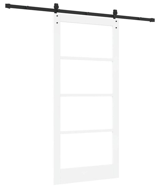 Posuvné dveře ORKDAL 93 x 202 cm Masivní borové dřevo a sklo 3332484