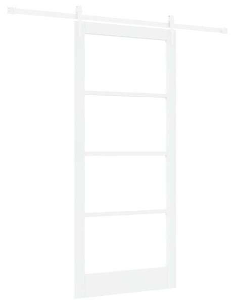 Posuvné dveře 93 x 211 cm Masivní borové dřevo a sklo Bílá 3332430