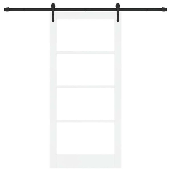 Posuvné dveře ORKDAL 93 x 202 cm Masivní borové dřevo a sklo 3332484