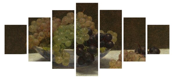 Obraz - Henri Fantin-Latour, Still Life with Grapes and a Carnation, reprodukce (210x100 cm)