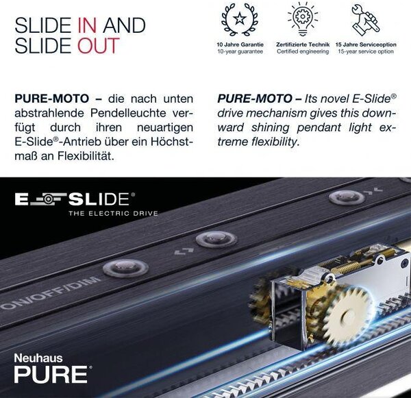 Paul Neuhaus Závěsné LED svítidlo PURE-MOTO, 3x13W, d. 120 cm, 2700-5000K, nastavitelné Barva: Zlatá