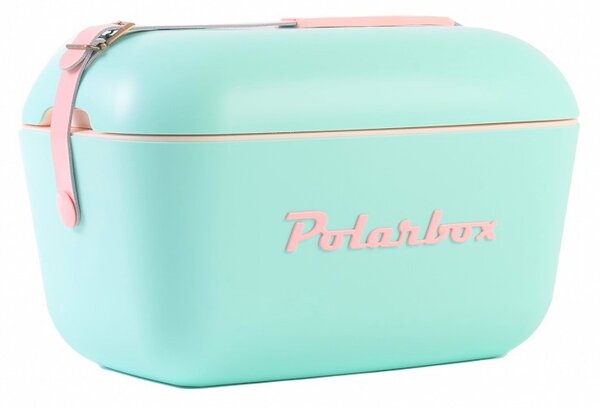 Chladicí box Polarbox POP 12 l, tyrkysový,růžový nápis a popruh PolarBox (Barva-tyrkysová, růžový nápis a popruh)