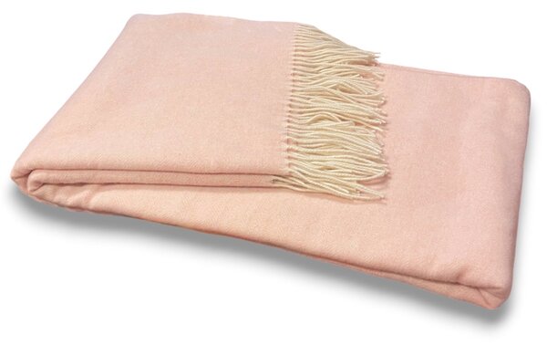 Kašmírová deka Egea merino 13 - pastelově růžová, EXTRA JEMNÁ