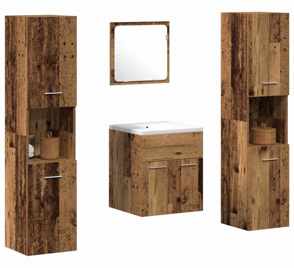 Sada koupelnového nábytku 4 ks Staré dřevo 41 x 38,5 x 46 cm 3332492