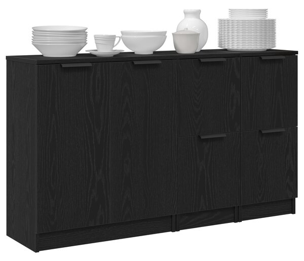 Servírovací skříň 3 ks Černý dub 120 x 30 x 70 cm 3332500