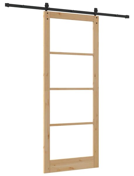 Posuvné dveře ORKDAL 93 x 232 cm Masivní borové dřevo a sklo 3332487