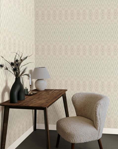 Béžovo-růžová geometrická vliesová tapeta na zeď, EV3911, Candice Olson Casual Elegance, York