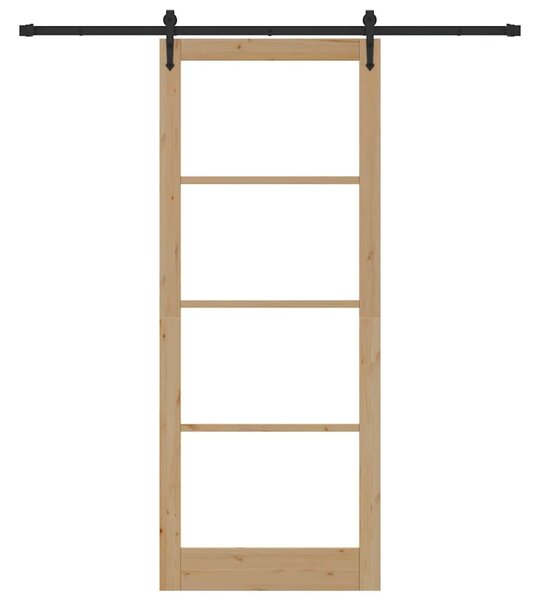Posuvné dveře ORKDAL 93 x 232 cm Masivní borové dřevo a sklo 3332487