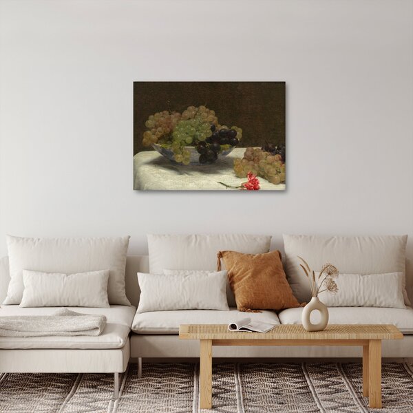Obraz - Henri Fantin-Latour, Still Life with Grapes and a Carnation, reprodukce (70x50 cm)